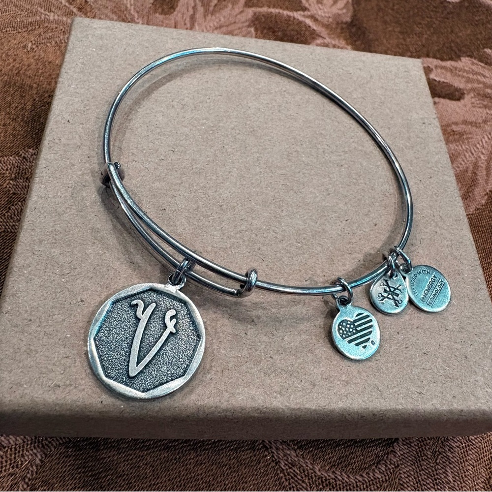 Alex and Ani “V” Charm Expandable Bracelet
